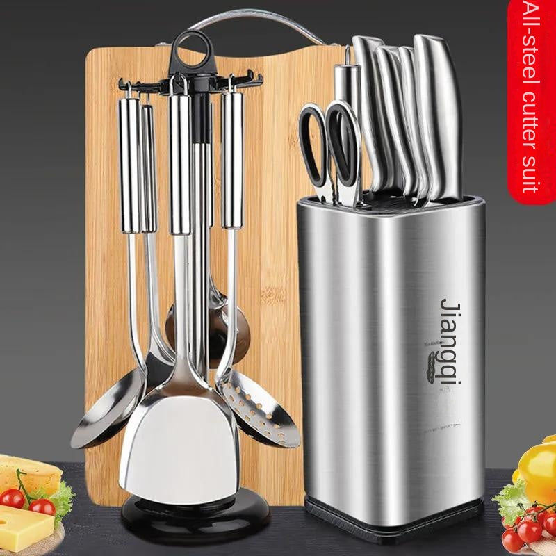 Kitchen knife household kitchen all stainless steel meat, vegetable and bone cutting 7pcs set