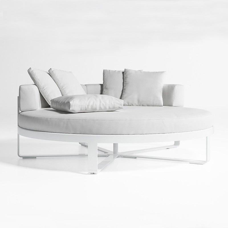 Outdoor Reclining Bed Courtyard Villa Open-Air Round Bed Waterproof Sunproof Outdoor Leisure Round Sofa Double Sunbed