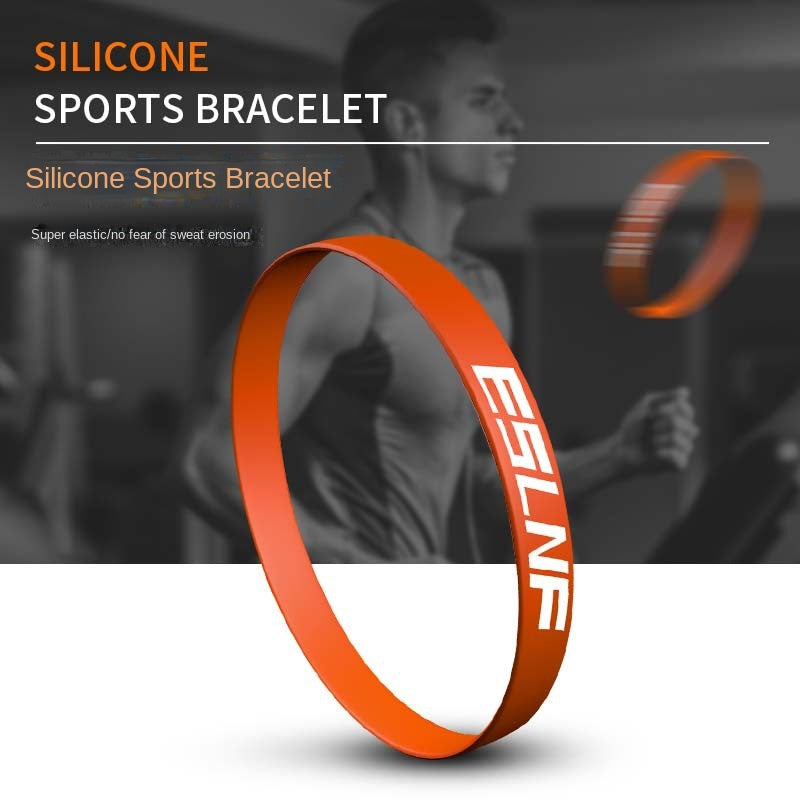 Eslnf Sports Bracelet Fitness Basketball Wristband Hiking Swimming Stretch Bracelet Printable Logo Silicone Ring