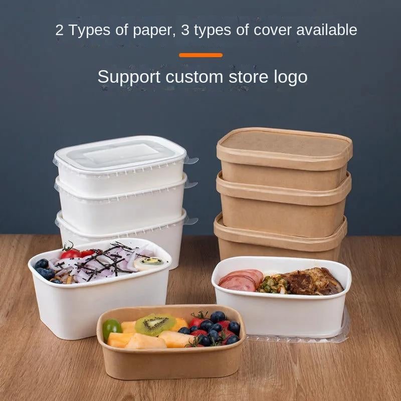 Disposable lunch box paper box 500ml 650ml 750ml 880ml 1000ml 300pcs in a box