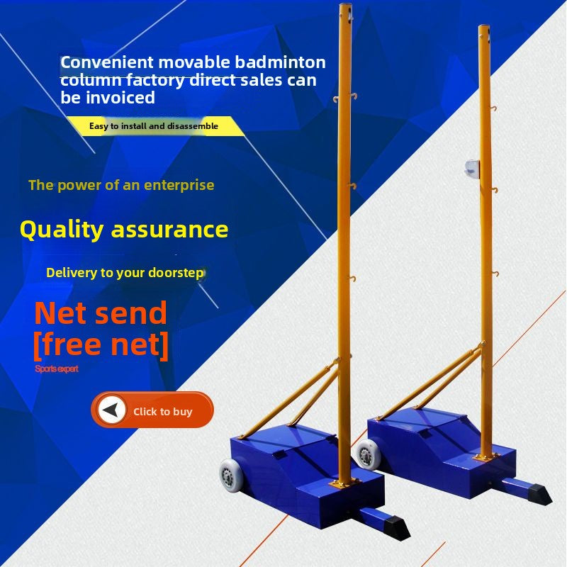Badminton Net Frame Net Post Portable Standard Mobile Competition Badminton Frame Standard Indoor and Outdoor Badminton Post