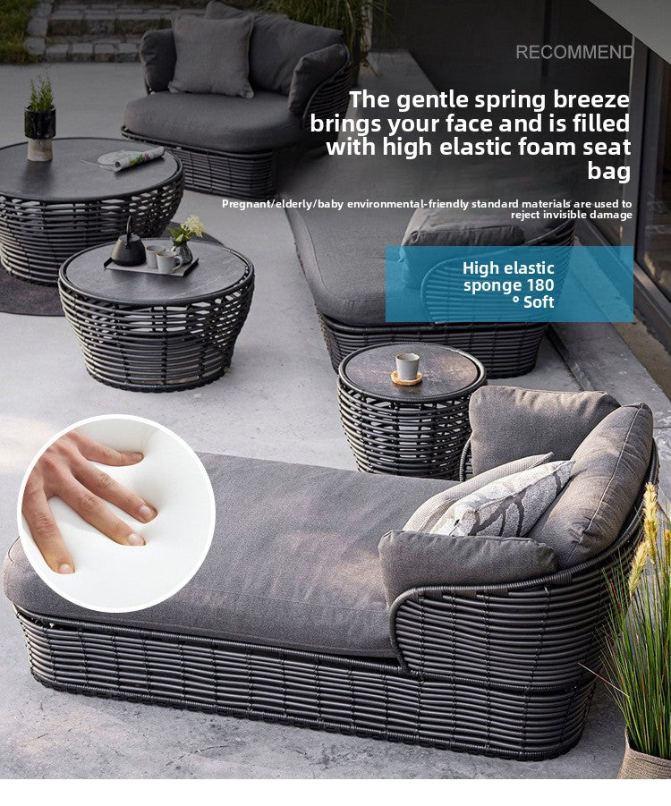 Outdoor Sofa Set for Courtyard, Hotel Terrace, Villa, Homestay, Leisure Rattan Chair, Waterproof and Sunproof Rattan Furniture