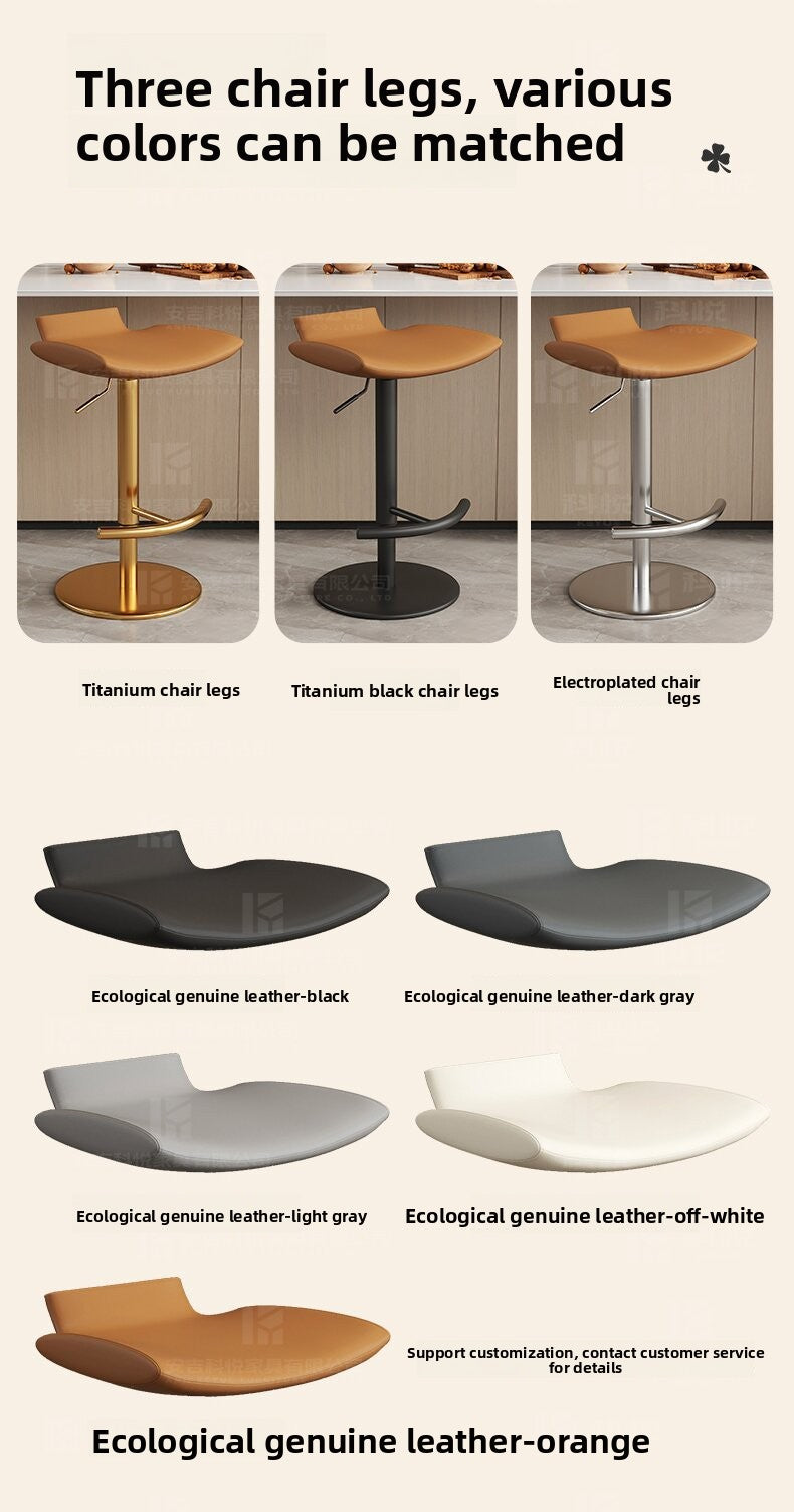 Light Luxury Bar Stool Simple Modern Stainless Steel Lifting Bar Chair Home Middle Island Desk Front Desk Bar High Leg Bar Stool
