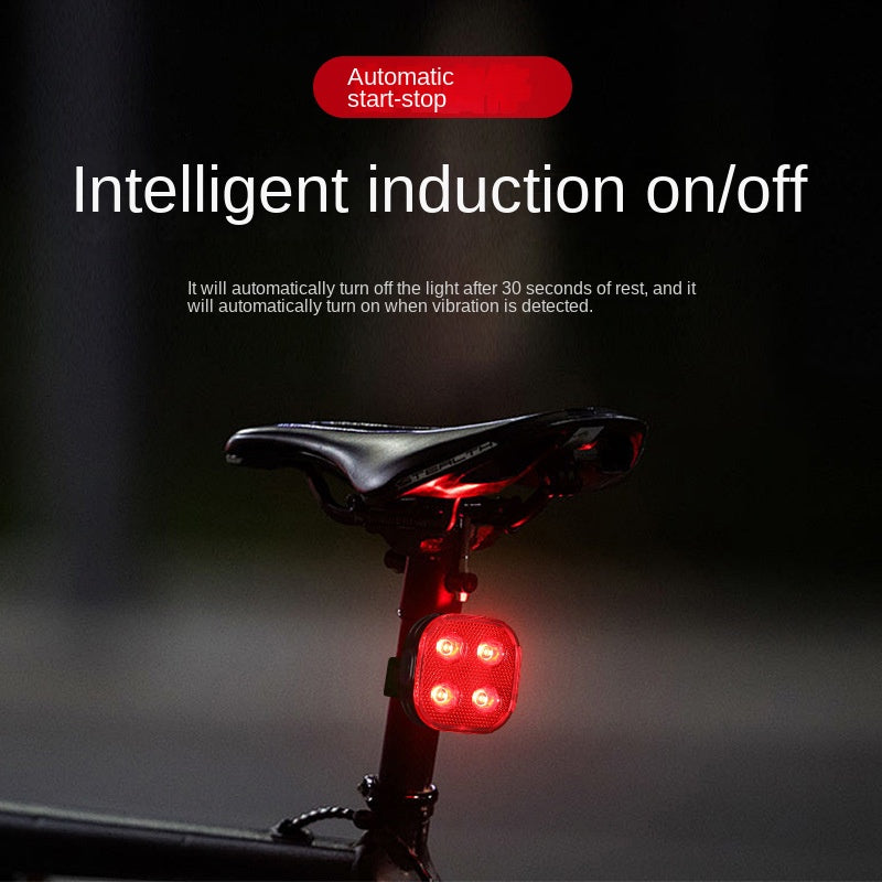 Bicycle Taillight USB Charging Intelligent Induction Stop Lamp Mountain Highway Vehicle Night Riding Warning Light Cycling Fixture