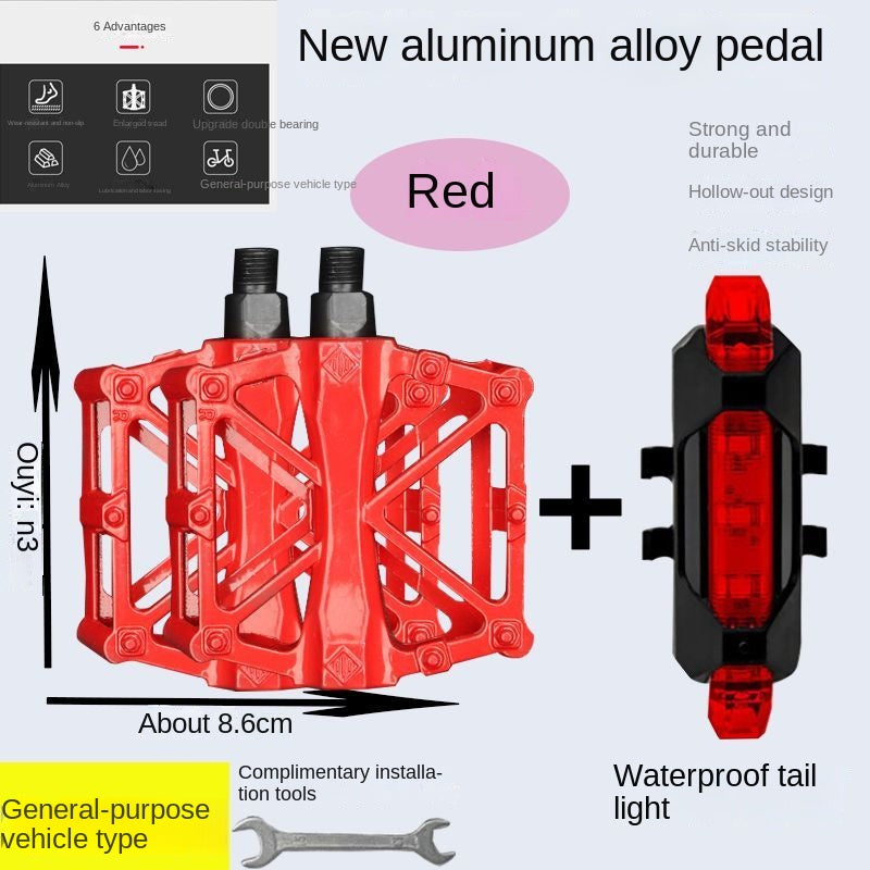 Bike Pedals Aluminum Alloy Non-Slip Mountain Highway Vehicle Pedal Ultra-Light Children's Bicycle Pedal Universal Accessories