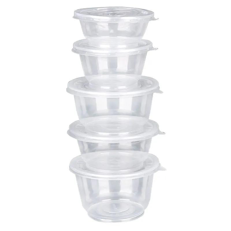 Disposable bowl plastic small round bowl thickened wholesale commercial takeout 300pcs packed in a box
