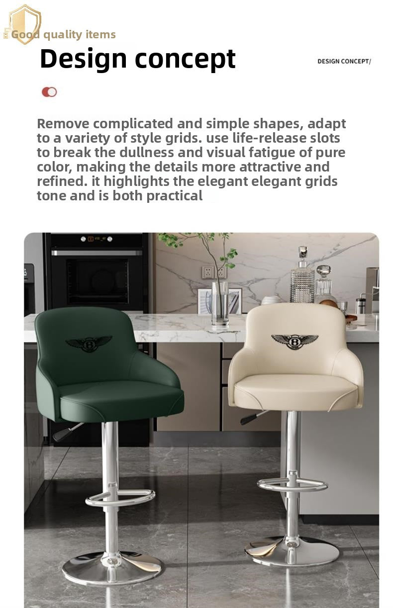 Bar Stool Luxury Bentley High Stool Adjustable Bar Chair Swivel Home Island Counter High-end Front Desk Commercial High Stool