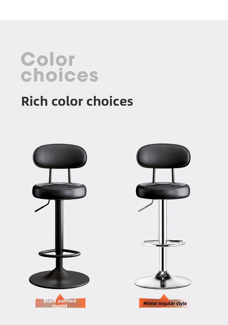 Kerun Bar Stool Modern Simple Swivel High Stool Home Use with Backrest Bar Chair Cashier Desk Adjustable Bar Stool