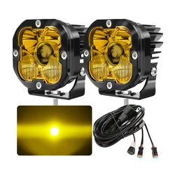 Super Bright Off Road Led Work Light 12V 24V 100W 1000M Led Spot Fog Light Pods 3 Inch Amber