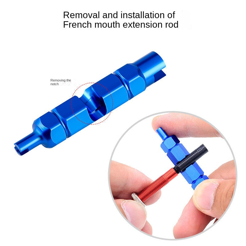 Bicycle Multifunctional American Valve Core Tool French Valve Tire Valve Extension Rod Wrench for Dismantling