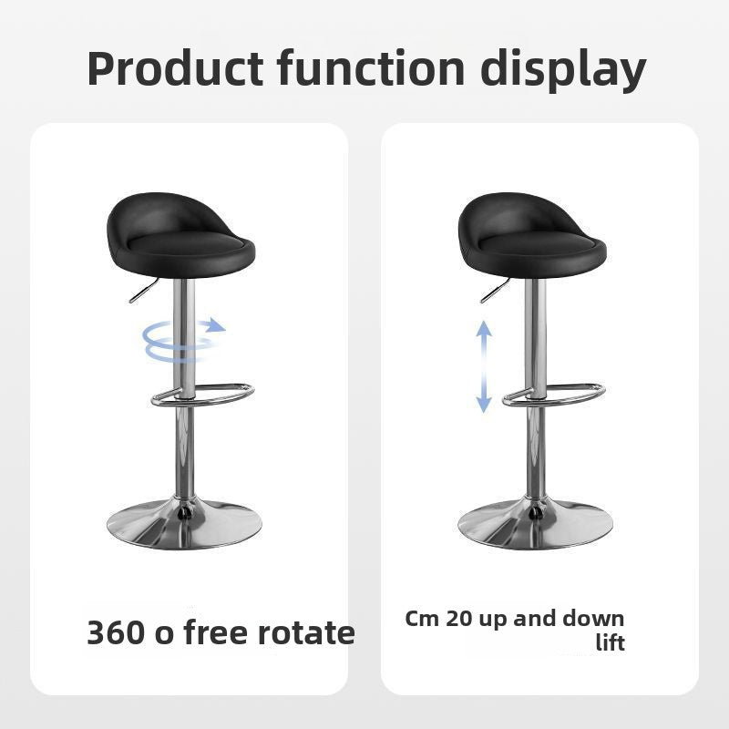Kerun Bar Stool Adjustable High Stool Bar Stool Home Bar Comfortable Stool High Chair with Backrest Bar Chair Swivel Round Stool