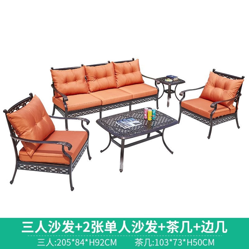 Outdoor Sofa High-End Aluminum Alloy Villa Balcony Courtyard Garden Homestay Hotel Nordic Outdoor Leisure Sofa Chair