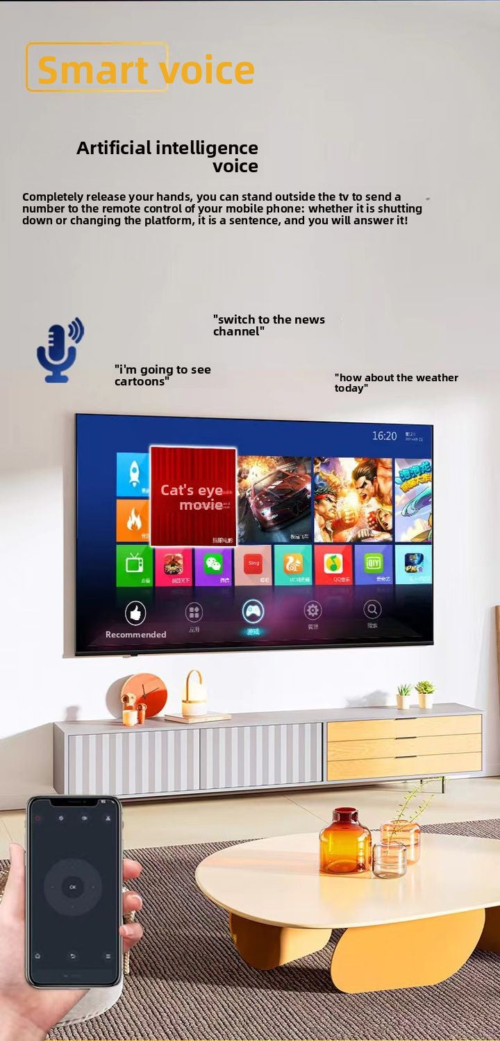 2025 Top New Model Original Imported Frameless 100inch TV 55/65/75/85 HD Voice Full Screen