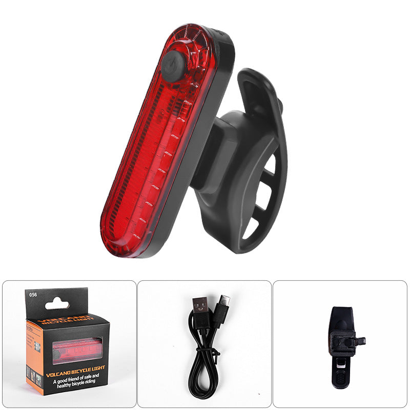 056 Mountain Bike Cycling Fixture USB Bike Rechargeable Rear Lamp Night Riding Warning Light Factory Direct Sales