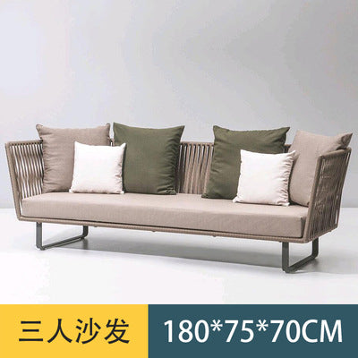 Outdoor Sofa Villa Courtyard Balcony Homestay Hotel Bar Coffee Restaurant Outdoor Waterproof Rattan Chair Set