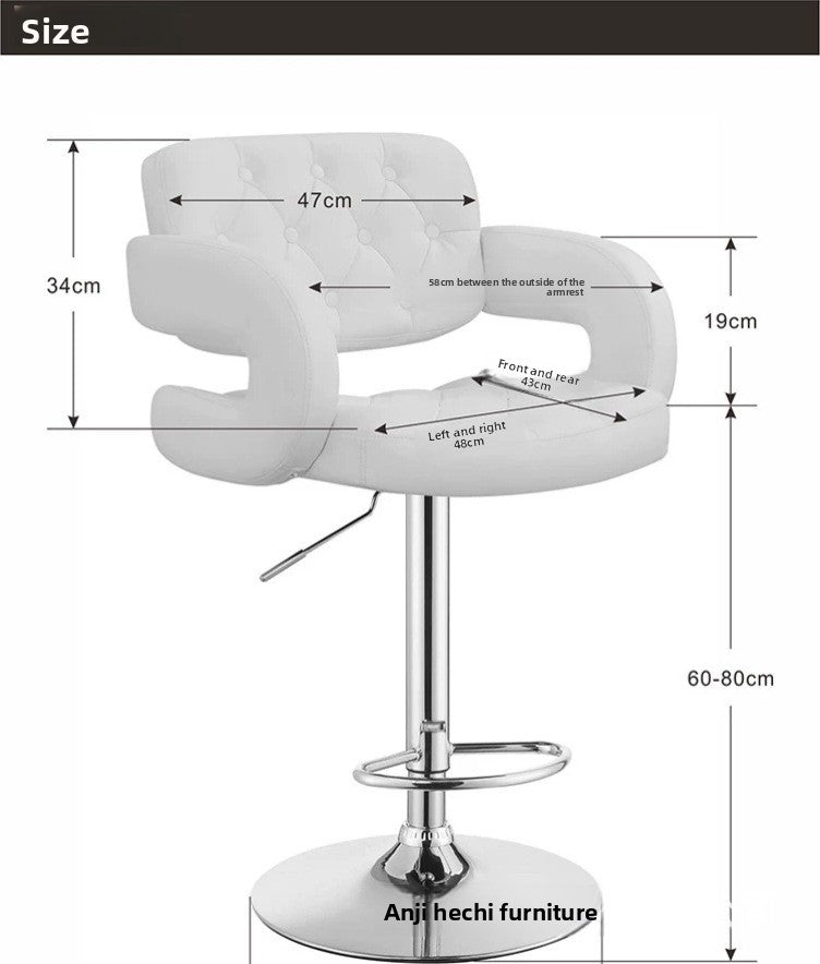 Bar Stool Restaurant Bar Chair Cashier Desk Leather Chair Front Desk Rotating Adjustable Height Stool Cross-Border Wholesale