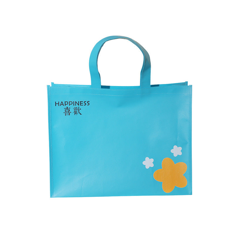 Simple All-Match Film Non-Woven Fabric Handbag Thickened Clothing Store Shopping Bag Custom Advertising Printed Logo