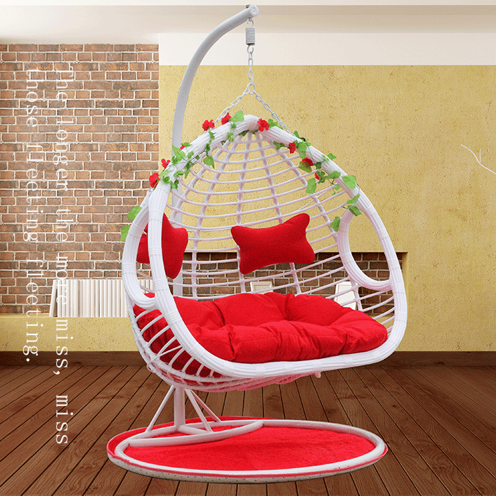 Hanging Basket Rattan Chair Indoor Swing Home Leisure Hammock Lazy Cradle Chair Outdoor Courtyard Rocking Chair Balcony Glider