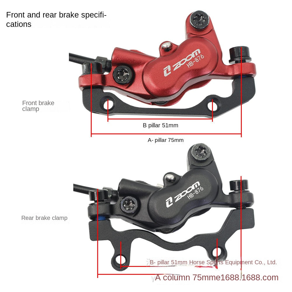 ZOOMHB876 Four-Piston Oil Brake Mountain Bike Front and Rear Oil Disc Brake Pads Disc Bilateral Brake Hydraulic Brake