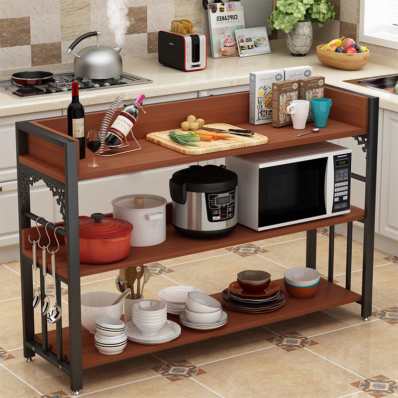 Kitchen Storage Rack Multi-Functional Cutting Station Household Microwave Oven Rack Multi-Layer Storage Locker Console