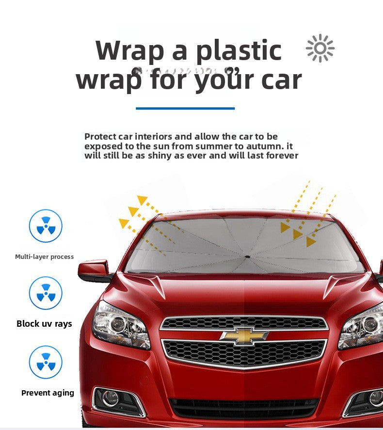 Car Sunshade Umbrella Front Shield Sun Protection Heat Insulation Retractable Foldable Universal for BMW Audi Tesla All Series