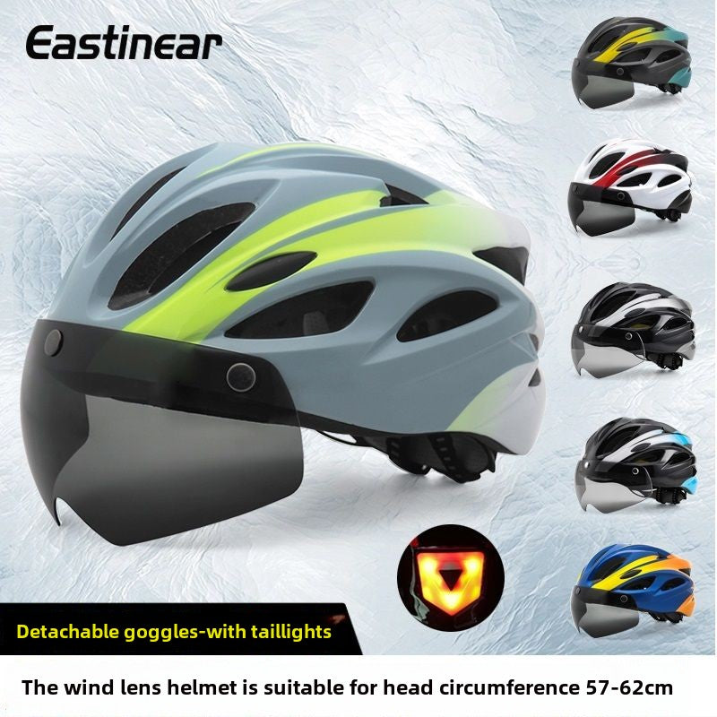 Ce Riding Helmet Magnetic Suction Goggles Men's and Women's Summer Road Safety Hat with Brim Integrated Molding Breathable Handsome