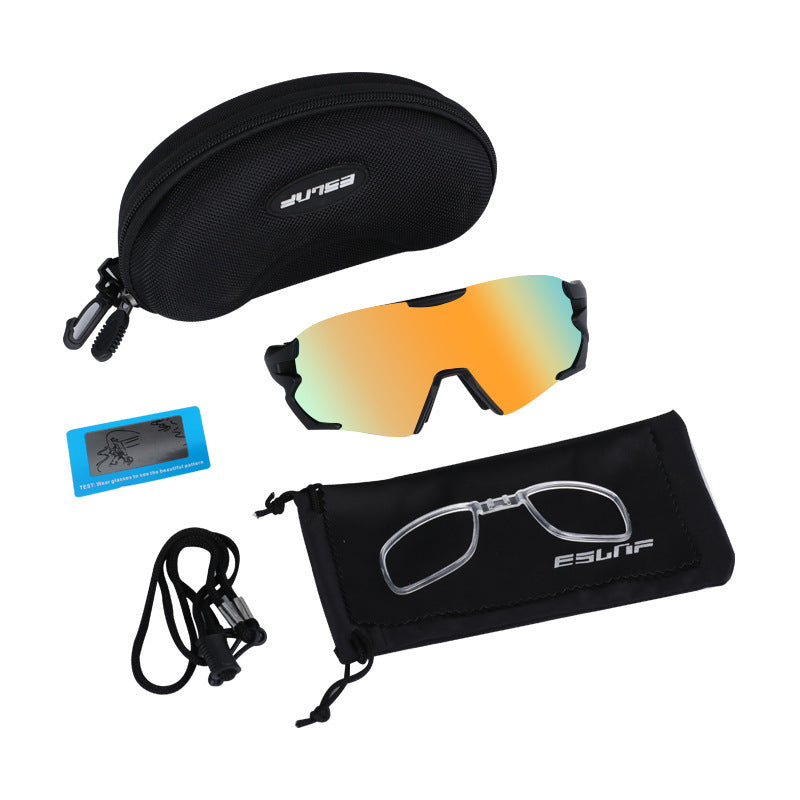 Outdoor Pc Sunglasses Men's and Women's Myopia Lens Bicycle Sand-Proof Color-Changing Polarized Glasses for Riding