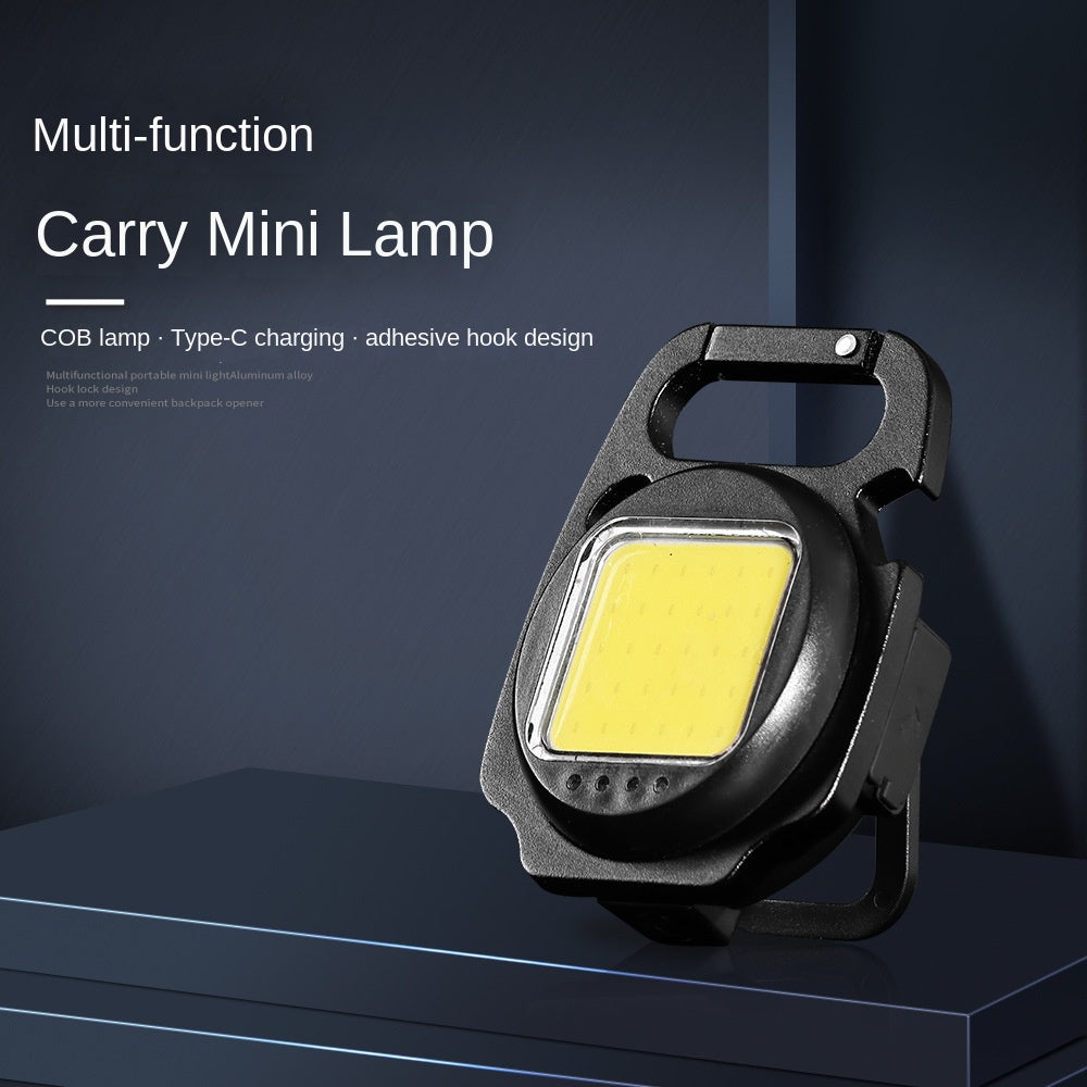 Multifunctional Portable Usb Mini Keychain Light Highlight Cob Work Light Campsite Lamp Emergency Outdoor Camping Lantern