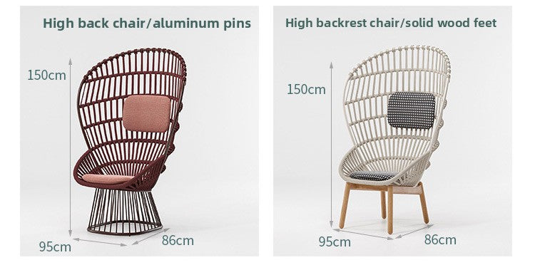 Nordic Rattan Sofa Outdoor Courtyard Villa Leisure Rattan Lounge Chair Waterproof Sunproof Hotel Homestay Furniture Set