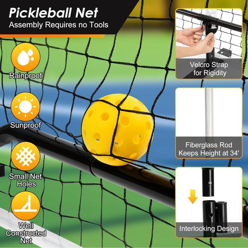 Pickleball Full Set Pickleball Net Outdoor Tennis Net Frame Indoor Mobile Pickleball Net Pickle Net Portable