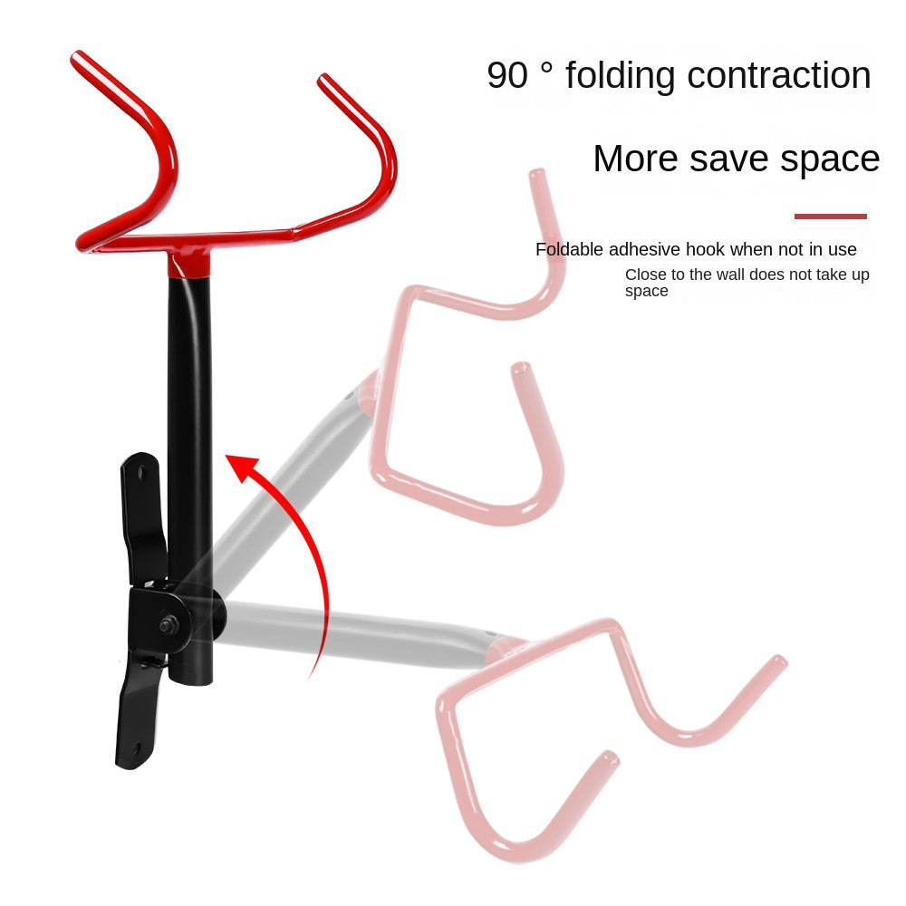 Cross-Border Bicycle Display Stand Car Store Bicycle Wall Hook Foldable Double Hook Red Hook Bicycle Display Rack