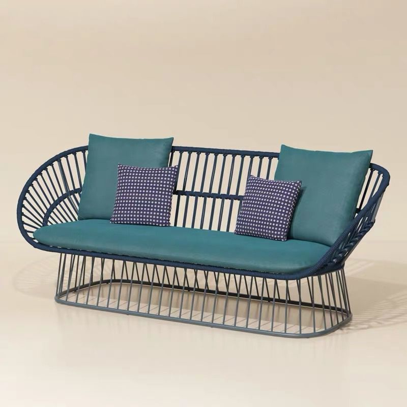 Nordic Rattan Sofa Outdoor Courtyard Villa Leisure Rattan Lounge Chair Waterproof Sunproof Hotel Homestay Furniture Set