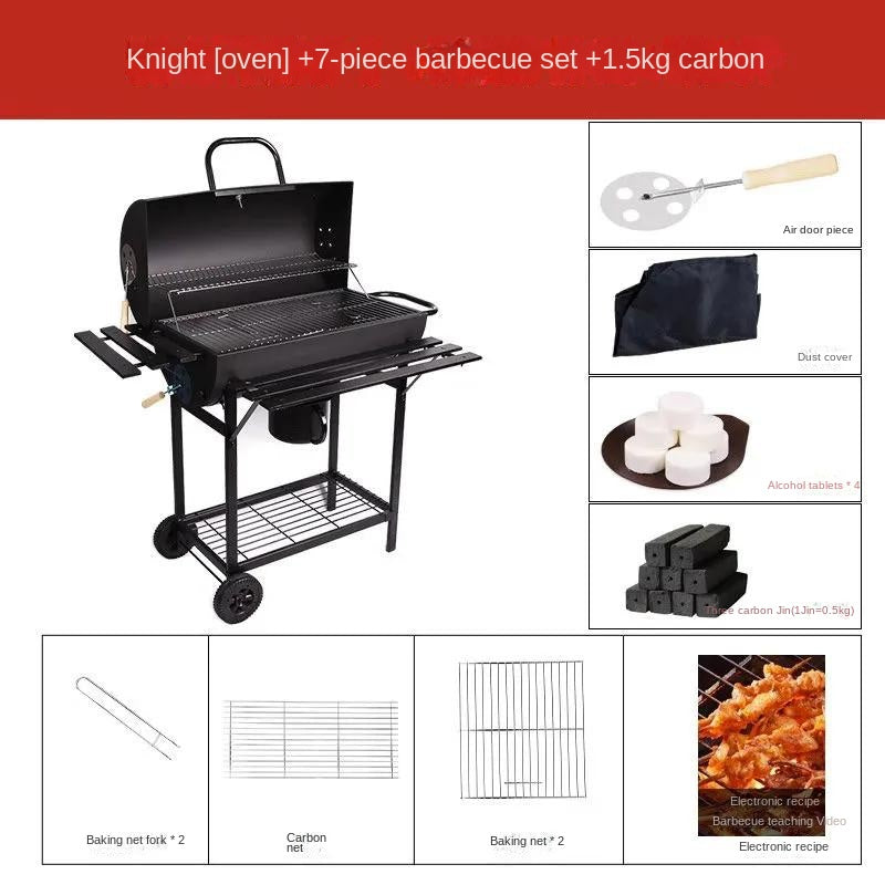 Homeuse Charcoal BBQ Grill 7pcs set + 3kg Carbon