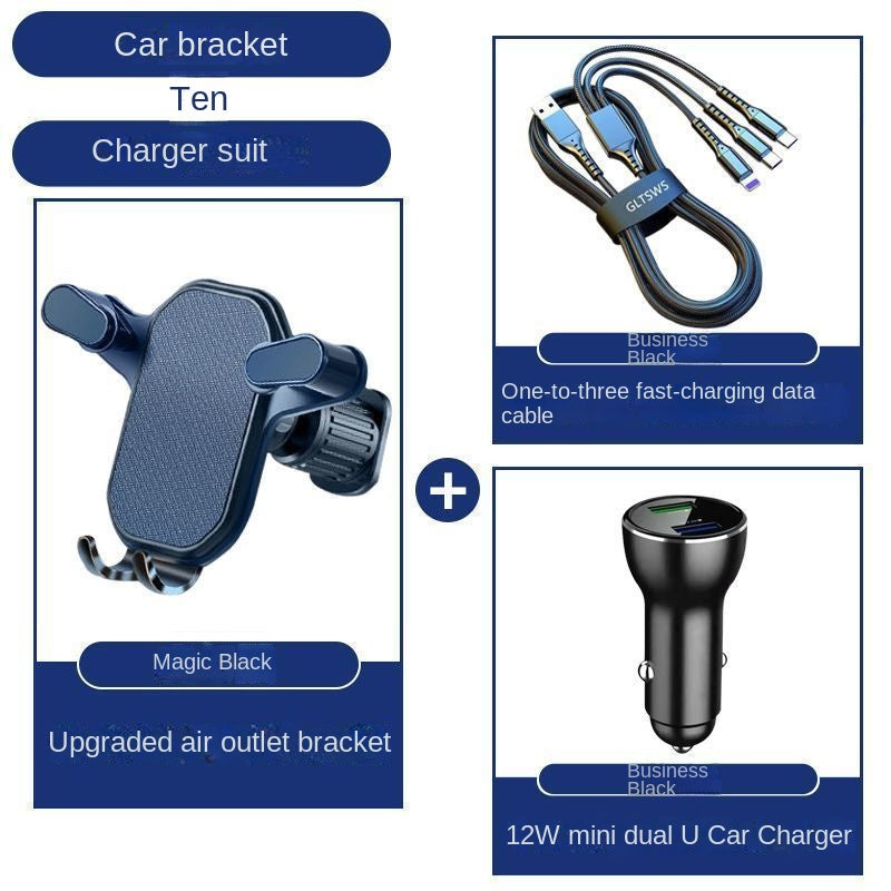 New Mobile Phone Bracket Car Interior Navigation Gravity Fixed Support Universal Air Outlet