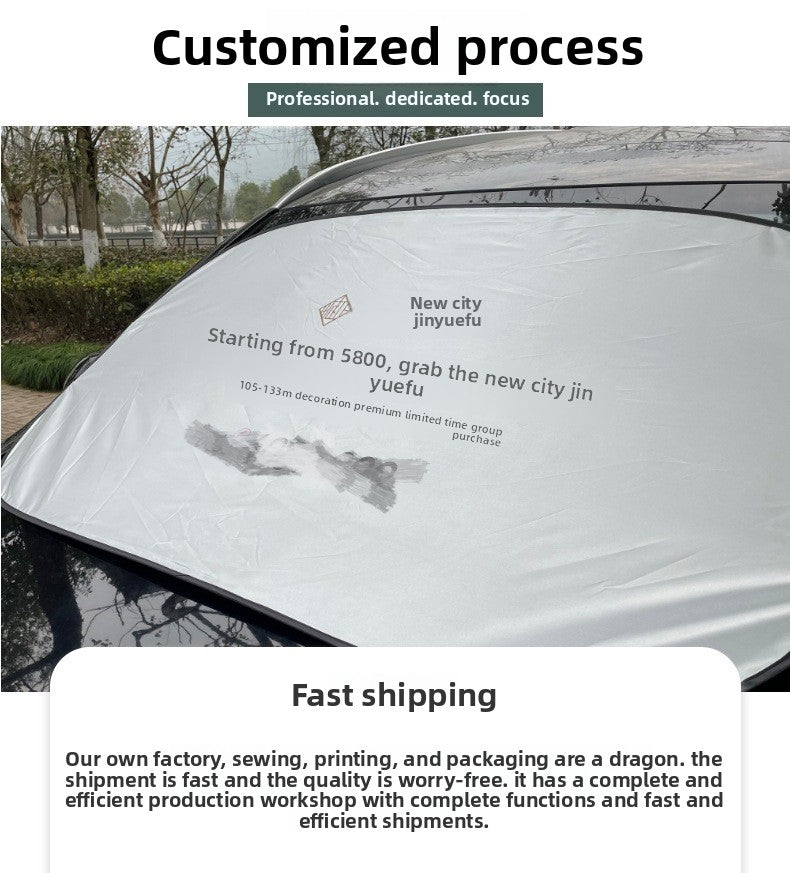 Car Sunshade Sun Visor Advertising Custom Logo Sunshade Printing Sun Visor Cover Sun Protection Heat Insulation Gift