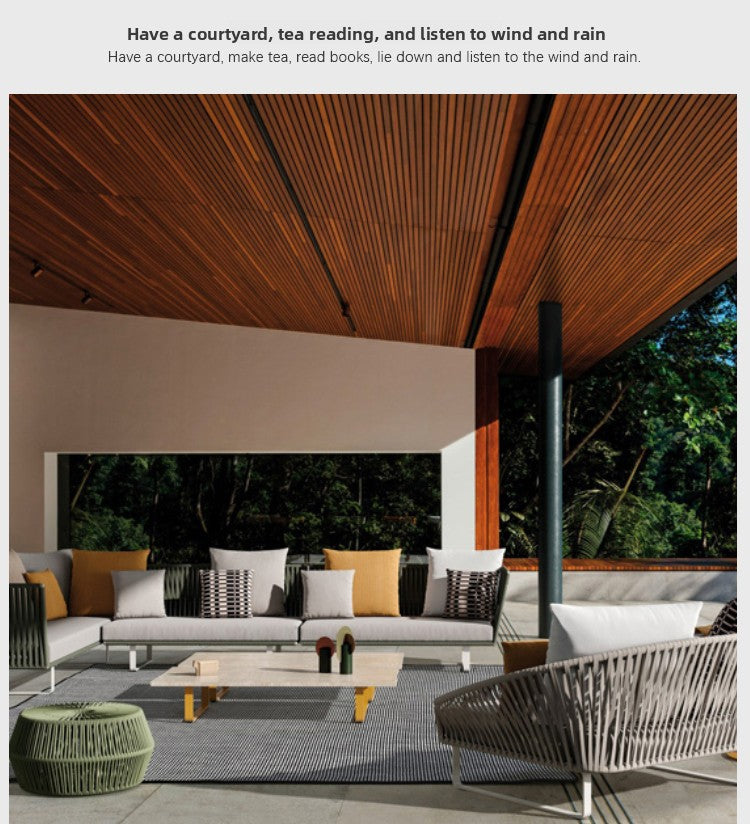 Outdoor Sofa Villa Courtyard Balcony Homestay Hotel Bar Coffee Restaurant Outdoor Waterproof Rattan Chair Set