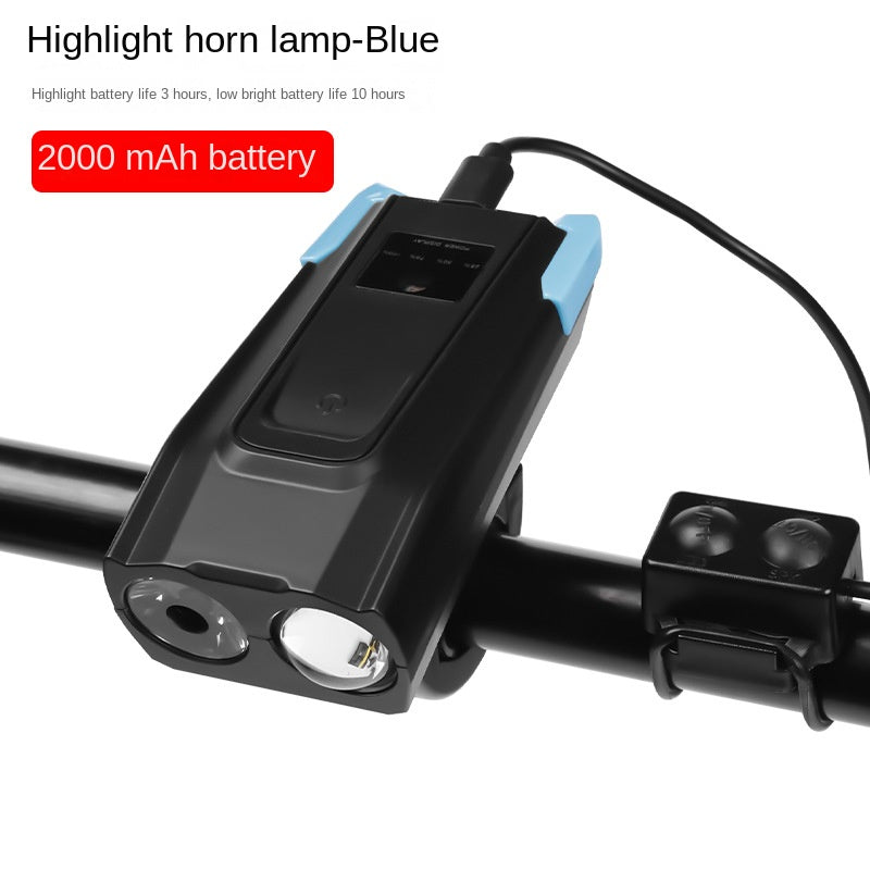 Bicycle Light Cycling Fixture USB Highlight Far and near Light Front Light Double T6 Mountain Bike Horn Light