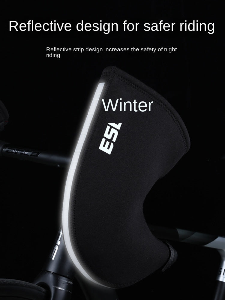 Bicycle Gloves Mountain Highway Vehicle Windproof Thickening Warm Cycling Hand Guard Cold-Proof Handle Gloves