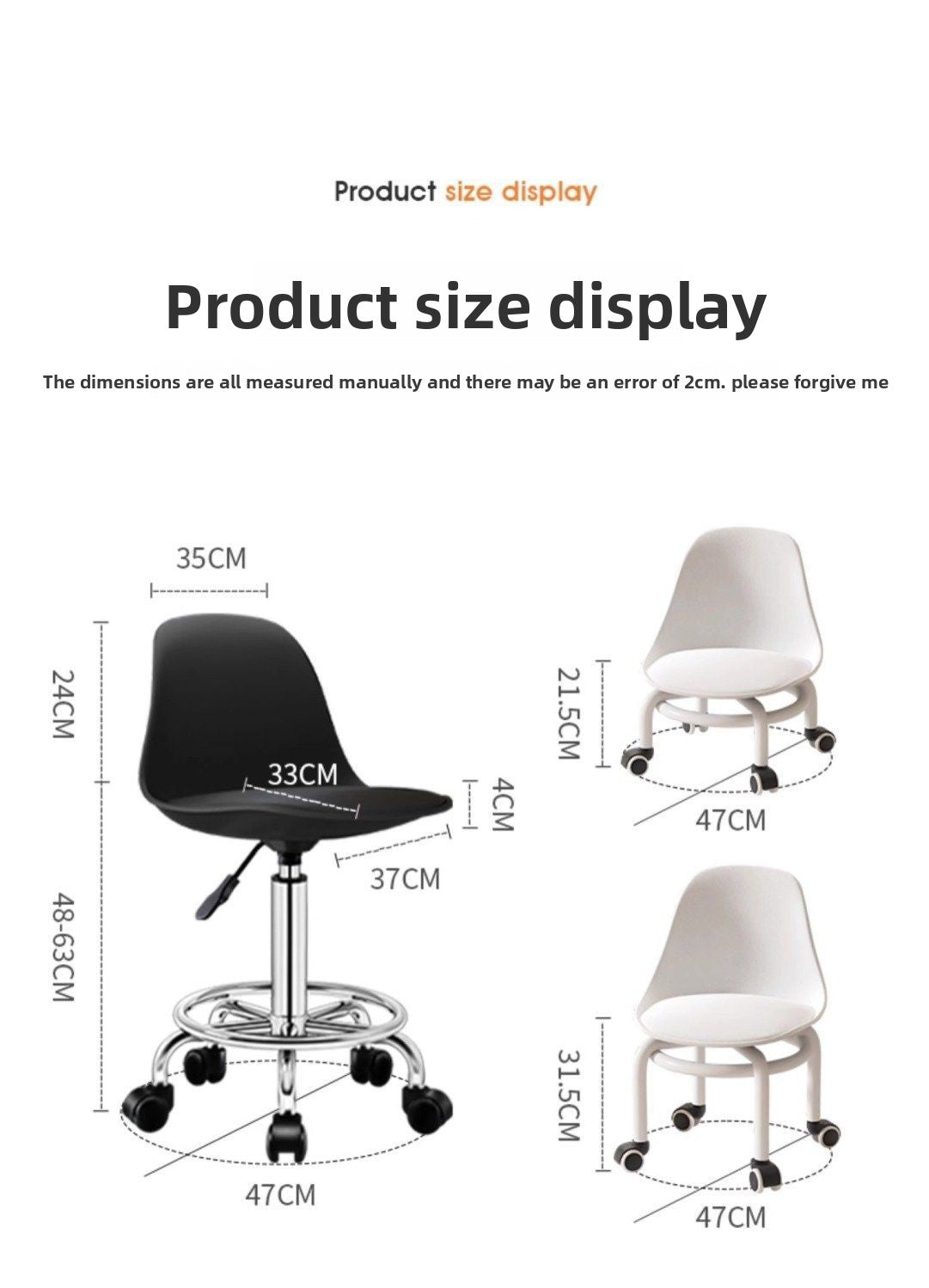 Kerun Bar Stool with Adjustable Height and Wheels, Beauty Stool, Bar High Chair, Home Use Long Sitting Bar Stool, Rotating High Stool