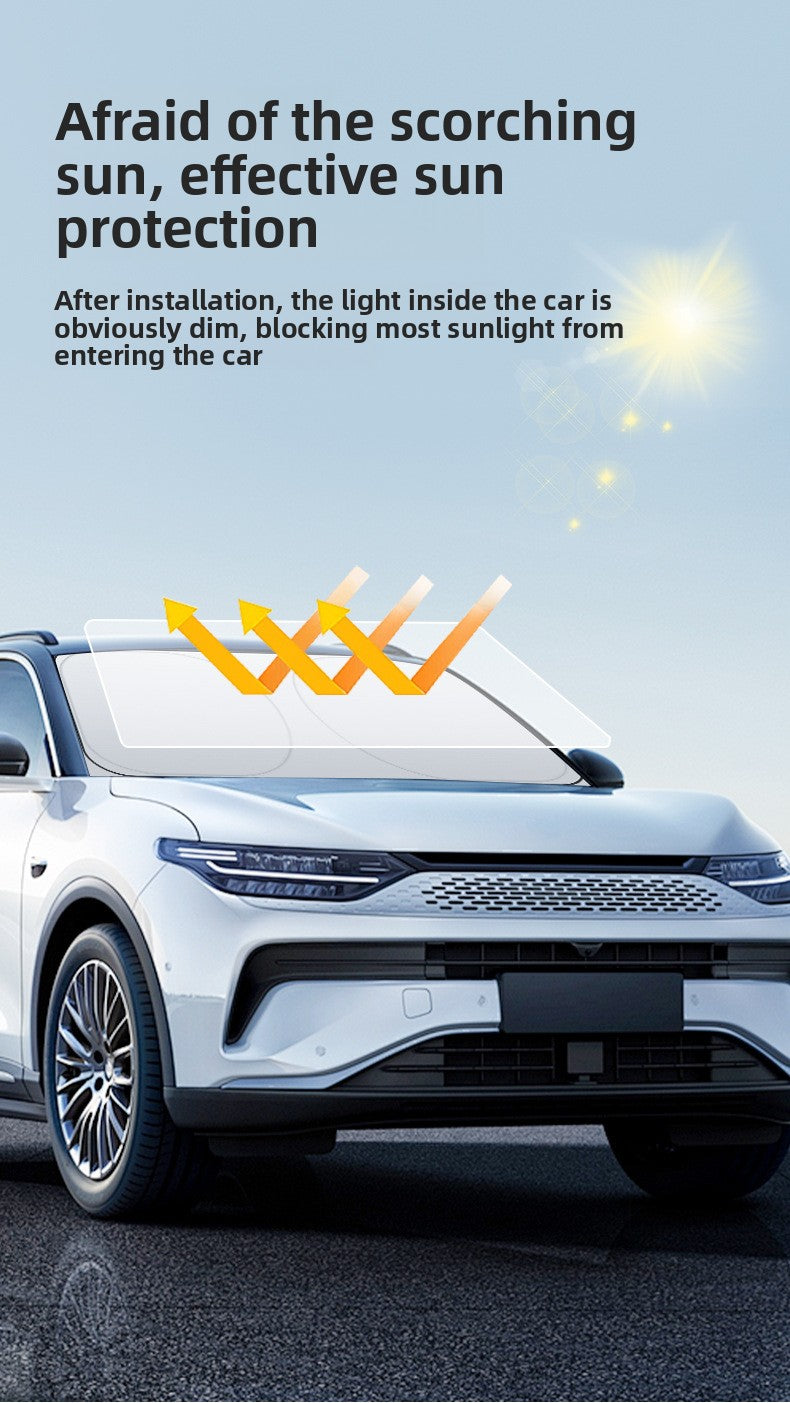 Car Sunshade Front Windshield Sun Protection Windshield Heat Insulation Thickened Sunshade Board Heat Insulation Sunshade Curtain Sunshade Umbrella