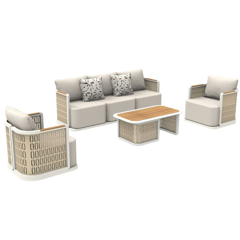 Outdoor Sofa High-End Aluminum Alloy Villa Balcony Courtyard Garden Homestay Hotel Nordic Outdoor Leisure Sofa Chair