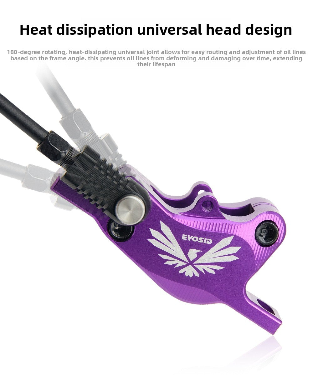 EVOSID Four-Piston Oil Brake Mountain Bike Oil Disc CNC Aluminum Alloy Internal Cable Routing Downhill DH/XC Hydraulic Disc Brake