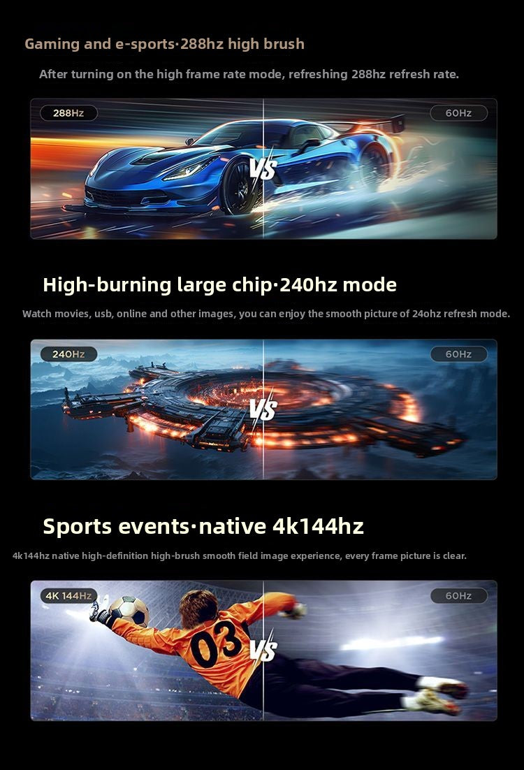 TCL TV 75inch Quality Small Cannon 288Hz High Refresh High Color Gamut 64GB TV V68L Pro