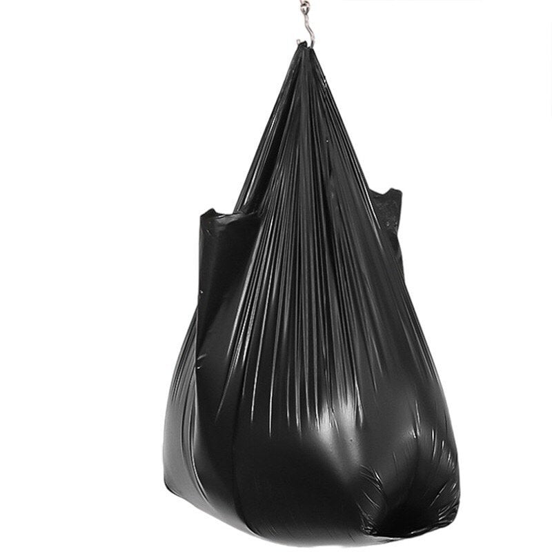 Black Garbage Bag Household plus-Sized Thickened Property Hotel Kitchen Wholesale Disposable Portable Waistcoat Plastic Bag