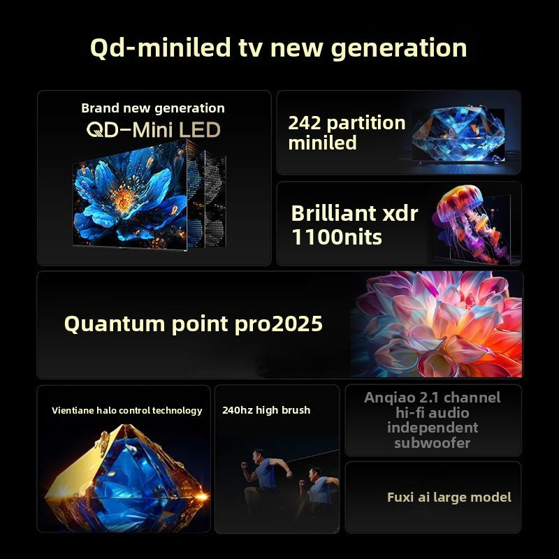 TCL TV 65T6 65inch QD-Mini LED Full Spectrum Quantum Dot Vivid XDR 1100