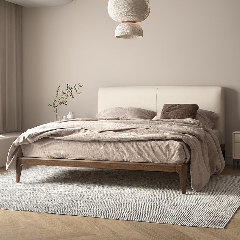 Nordic Expression Norhor Designer Solid Wood Bed Italian Modern Minimalist High-Legged Master Bedroom