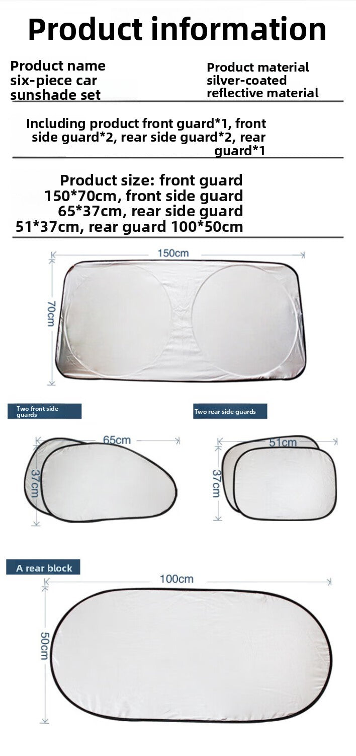 Car Silver Coating Sunshade Sun Protection Sunshade Board Mat Curtain Front Shield Thickened Heat Insulation Front Sunshade Board One Piece