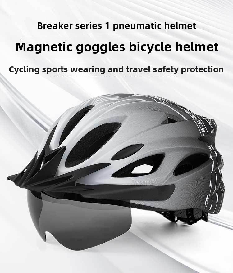 [Fashion Match] Hat Brim Goggles Professional Bicycle Helmet Men's Integrated Molding Female Riding Helmet Youth Adult Helmet Summer