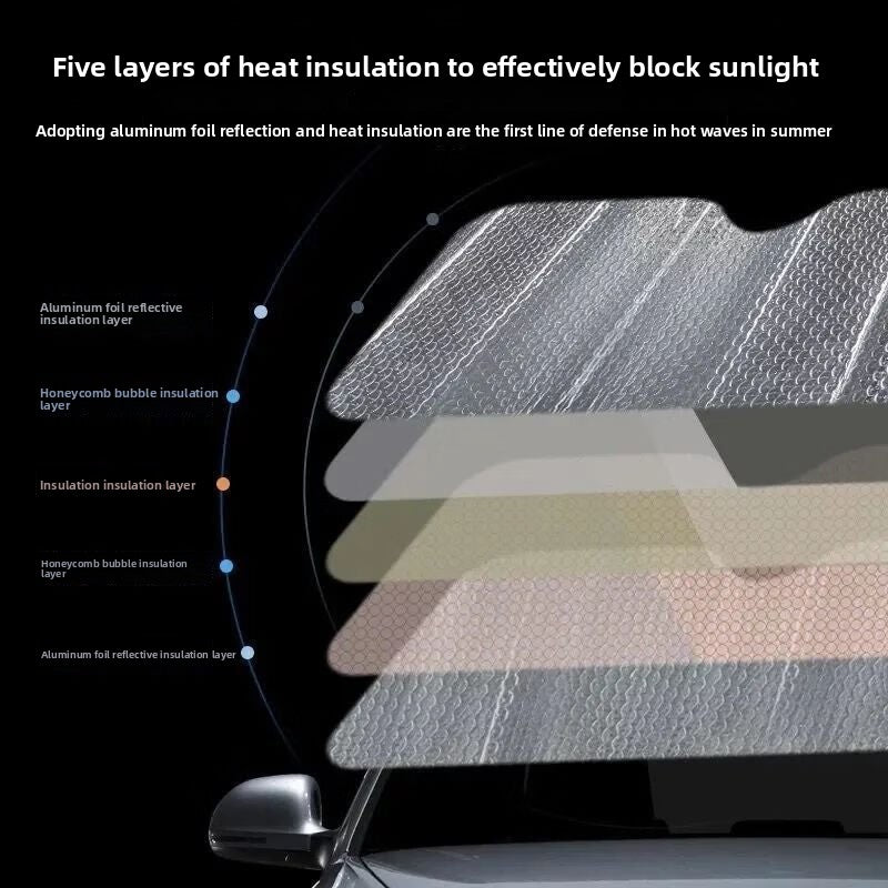 Car Front Sunshade Sun Protection Heat Insulation Sunshade Sun Visor Car Interior Cover UV Protection Sunshade Curtain Heat Insulation