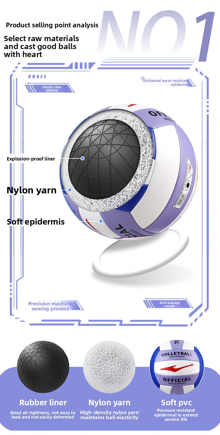 Hongxing Erke No. 5 Volleyball High School Entrance Exam Standard Middle School Student Training Ball Youth Boys and Girls Beach Competition Ball